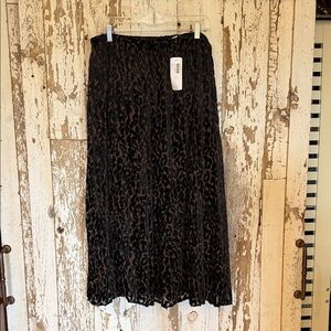 Chico's Black and Brown Animal Print Maxi Skirt